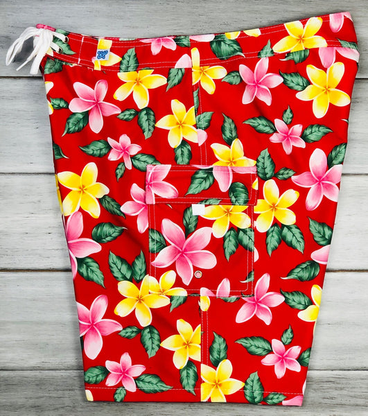 "Free Roaming" (Red) Womens Board/Swim Shorts - 10.5" - Board Shorts World Outlet