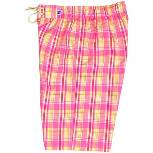 "Nantucket" (Pink) Women's Elastic Waist Swim Board Shorts. REGULAR Rise + 11" Inseam - Board Shorts World Outlet