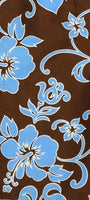 "Pure Hibiscus" (Brown/Blue) 7" Women's Cargo + Back Pocket Board Shorts - Board Shorts World Outlet