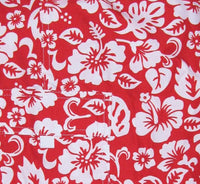 "Pure Hibiscus Too" (Red) 7" Women's Cargo + Back Pocket Board Shorts - Board Shorts World Outlet