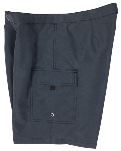 Solid Color (Charcoal) Women's Board/Swim Shorts - 11" - Board Shorts World Outlet