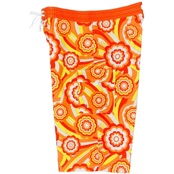 "Yellow Brick Road" (Orange) 20"-28" Double Cargo Pocket Men's Board Shorts - Board Shorts World Outlet