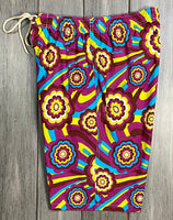 "Yellow Brick Road" (Purplel) Women's Elastic Waist Swim Board Shorts. REGULAR Rise + 11" Inseam - Board Shorts World Outlet