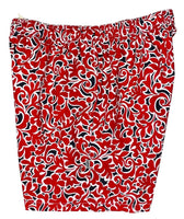 "Bullwinkle" (Black/Red) Men's Swim Trunks (with mesh liner / side pockets) - 6.5" Mid Length