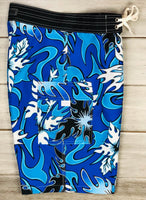 "Circuit Breaker" Boys + Girls Board Shorts. 8" Inseam / 18.5" Outseam (Blue) - Board Shorts World Outlet