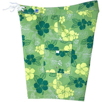 "Dew Drops" (Green) Womens Board/Swim Shorts - 10.5" - Board Shorts World Outlet