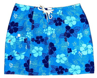 "Dew Drops" Original Style Board Skirt (Blue) - Board Shorts World Outlet