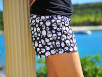 "Live to Ride" Skulls Womens Board/Swim Shorts - 4" - Board Shorts World Outlet