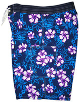 "North Shore" (Indigo+Grape) Double Cargo Pocket Board Shorts - Board Shorts World Outlet