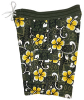 "Top Dog" Mens Board Shorts - 7" Inseam (Olive) - Board Shorts World Outlet